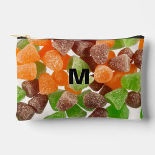 Orange grüne rote Kaugummi Zucker Sprinkle Monogra Zubehörtasche
