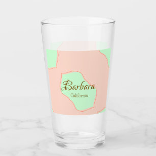 Orange grüner Pastell Boho Namen hinzufügen Ort ru Glas