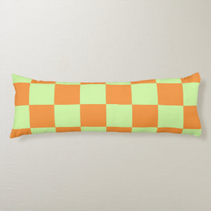 Orange Grünes Zitrus-Karo-Karo-Muster Seitenschläferkissen