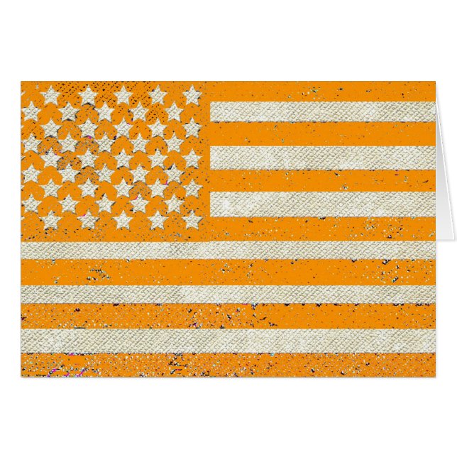 Orange grunge Amerikanische Flagge (Vorderseite (Horizontal))