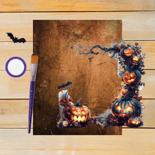 Orange Grunge Halloween Scrapbook Paper (Von Creator hochgeladen)