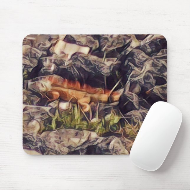 Orange Guana Art Mousepad (Mit Mouse)