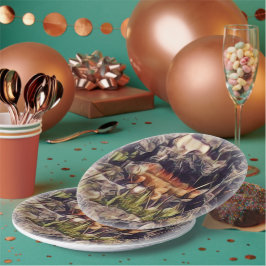 Orange Guana Art Pappteller