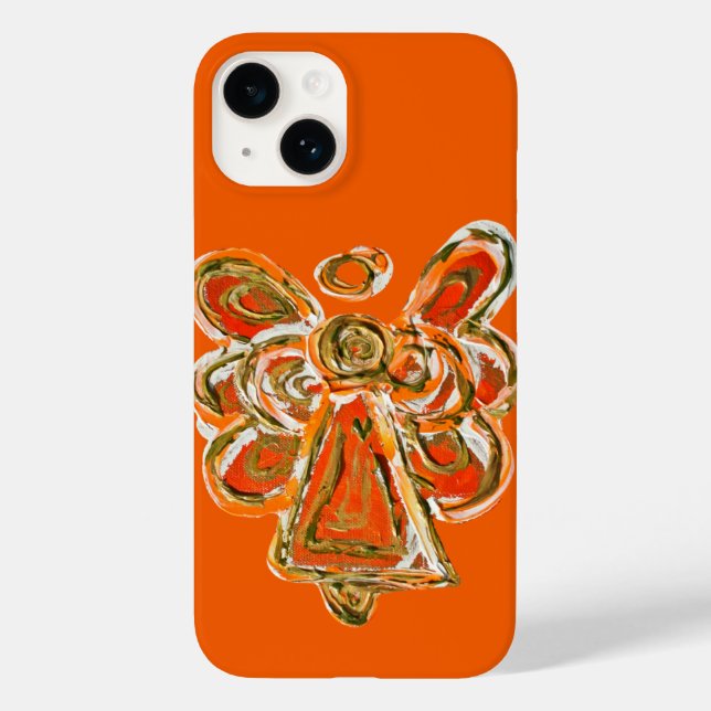 Orange Guardian Angel Art coque iphone personnalis (Verso)