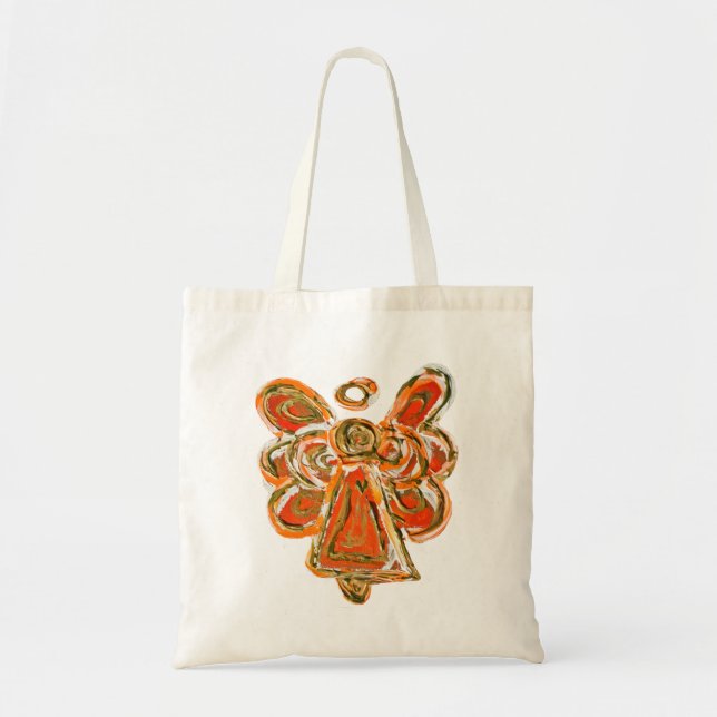 Orange Guardian Angel Art Custom Toag Bag Tragetasche (Vorne)