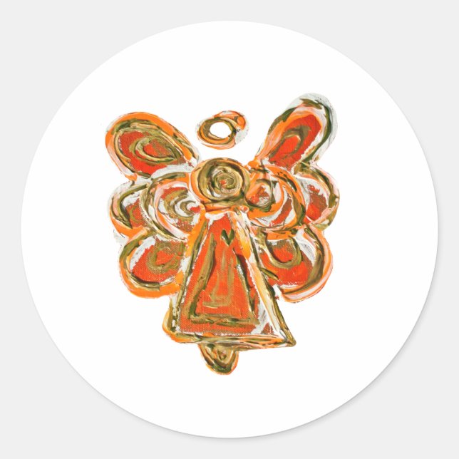 Orange Guardian Angel Art Decal Stickers (Vorderseite)