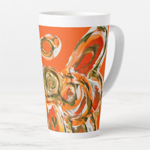 Orange Guardian Angel Custom Latte Coffee Tasse Cu