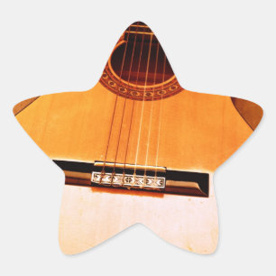 Orange Guitar Stern-Aufkleber