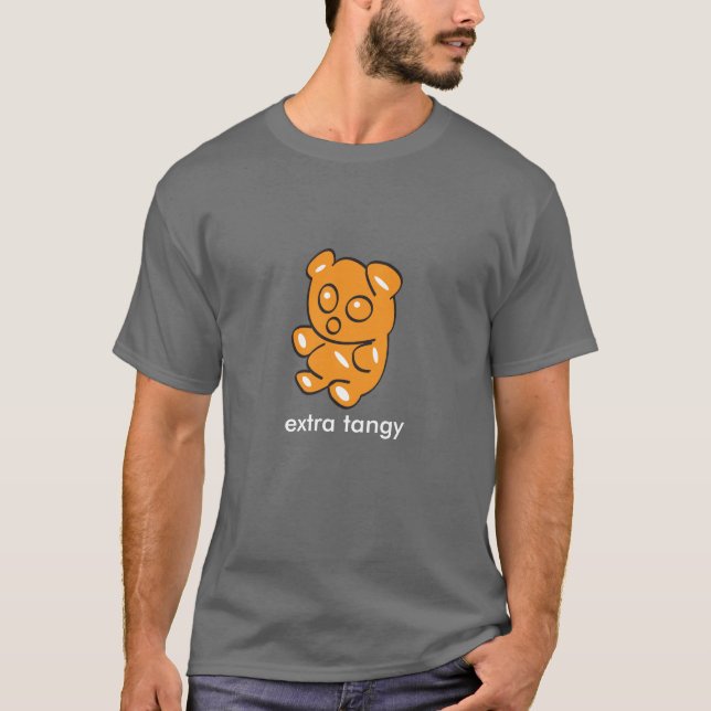 orange gummiartiger Bär dunkles t T-Shirt (Vorderseite)
