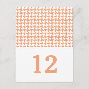Orange Hahnentrittmuster Tischnummer Postkarte
