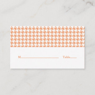 Orange Hahnentrittmuster Wedding Platzkarte