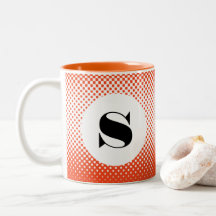 Orange Halftone Polka Dot Pattern Cup