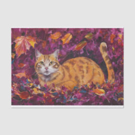 Orange Halloween Cozy Cat, Spooky Tabby Seidenpapier