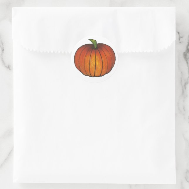Orange Halloween Fall Harvest Pumpkin Patch Runder Aufkleber (Tasche)