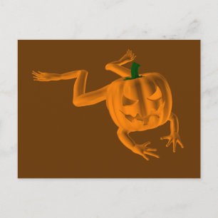 Orange Halloween Frosch Postkarte