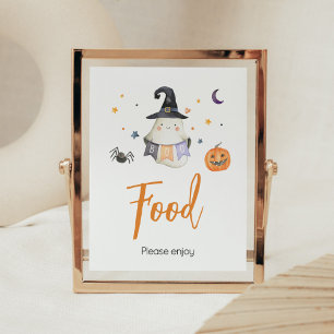 Orange Halloween Ghost Little Boo Baby Showfood Poster