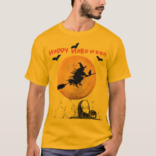 Orange Halloween Hexe T-Shirt