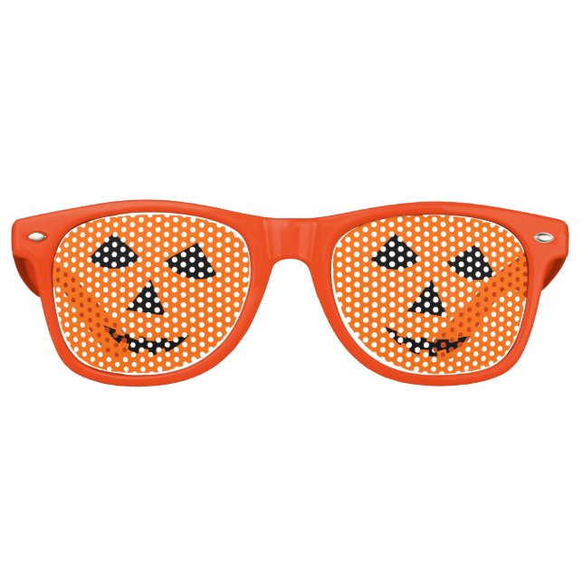 Orange Halloween Kürbislaterne Pumpkin Face Partybrille (Vorderseite)
