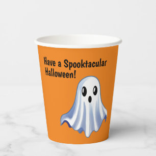 Orange Halloween Paper Cups mit Niedlichen Geister Pappbecher