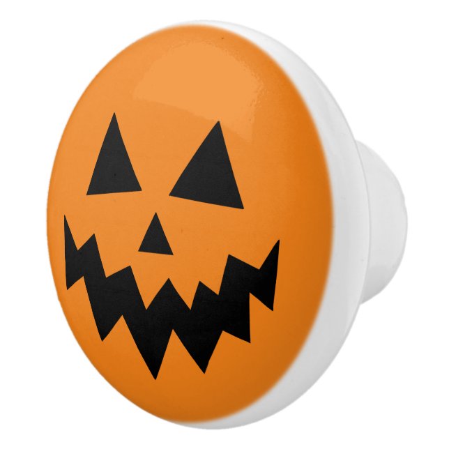 Orange Halloween Pumpkin Kürbislaterne Keramikknauf (Rechts)