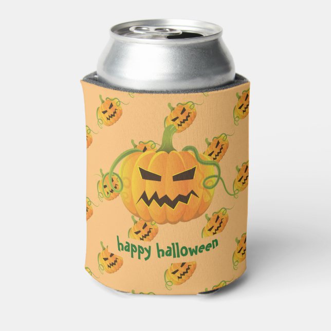 Orange Halloween Pumpkin Nahtloses Muster Dosenkühler (Kanne Rückseite)