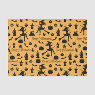 Orange Halloween-Silhouetten Seidenpapier