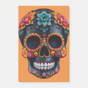 Orange Halloween Skull Post-it Klebezettel