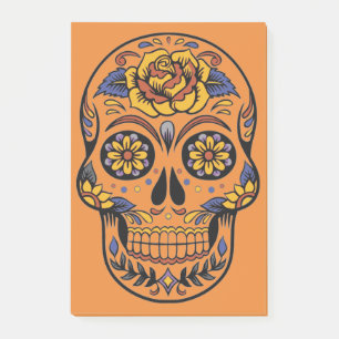 Orange Halloween Skull Post-it Klebezettel