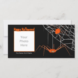 Orange Halloween Spiders Feiertagskarte