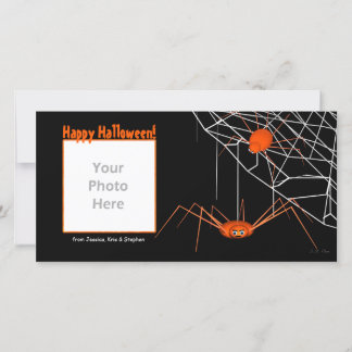 Orange Halloween Spiders Feiertagskarte