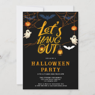 Orange Halloween-Spinnen-Treffen-Script-Party  Einladung