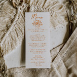 Orange Hand Drawn Floral Wedding Menu  Menükarte<br><div class="desc">A colorful retro funky modern orange floral bouquet  wedding dinner menu. Which features chic template design of boho vintage white background on the front and back. With orange whimsical typography. Prfect and matching with the whole suite.</div>
