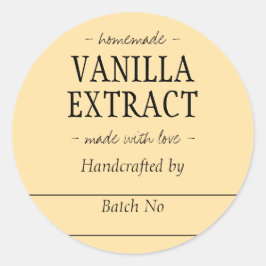 Orange Handcrafts Vanilla Extract Kitchen Jar Runder Aufkleber