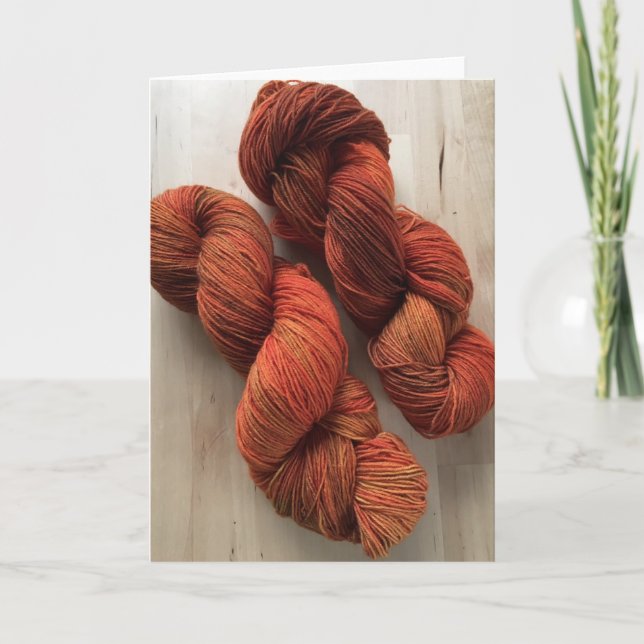 Orange Handdyed Garn-Gruß-Karte Karte (Vorderseite)