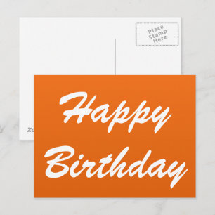 Orange Happy Birthday Grußkarten Postkarte