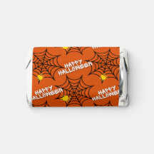 Orange Happy Halloween Spider Web