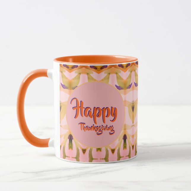 Orange Happy Thanksgiving Tasse (Links)