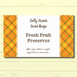 Orange Harvest Kariert bearbeitbare Canning Sticke Rechteckiger Aufkleber
