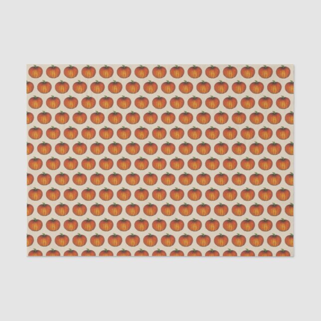 Orange Harvest Pumpkin Halloween Erntedank Fall Seidenpapier (Vorderseite)