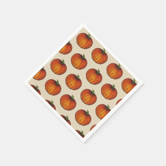 Orange Harvest Pumpkin Halloween Erntedank Fall Serviette (Ecke)