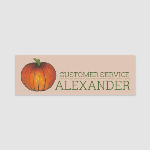 Orange Harvest Pumpkin Herbstfallen Farm Namensschild