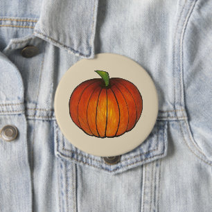 Orange Harvest Pumpkin Patch Herbst Button