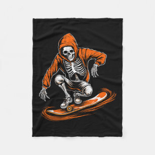 Orange Hat Skater mit Skateboard Halloween Costum Fleecedecke