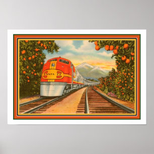 Orange hauptsächlichwaldungen 1940 Santa Fe Poster