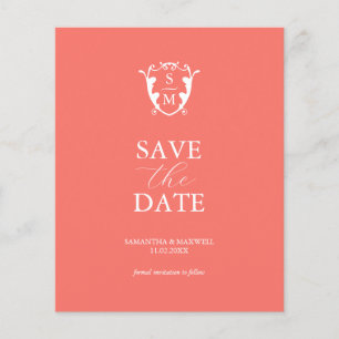 Orange-Haushaltsmonogramm Save the Date Flyer