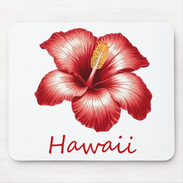 Orange hawaii Hibiskus Mousepad (Vorne)