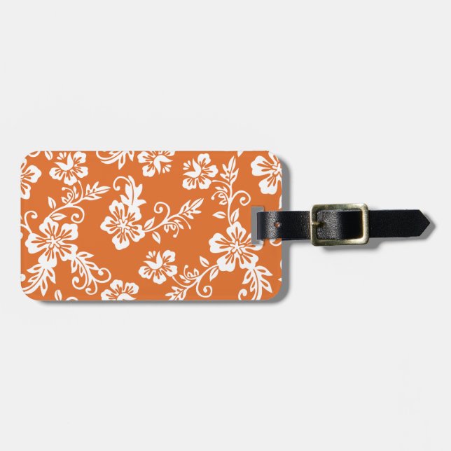 Orange hawaiischer Druck-Gepäckanhänger Gepäckanhänger (Vorderseite horizontal)