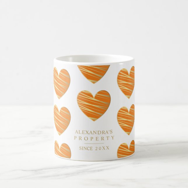 Orange Heart Best Friends All Occasion Gift  Kaffeetasse (Mittel)