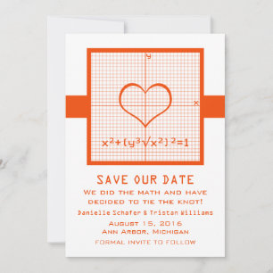 Orange Heart Mah Graph Save the Date einladen
