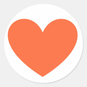 Orange Heart Runder Aufkleber